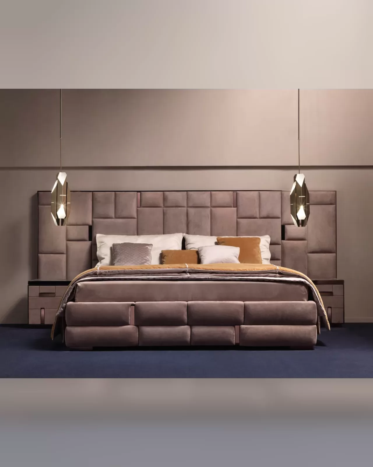 Cromo Bed, Epoque upholstered bed