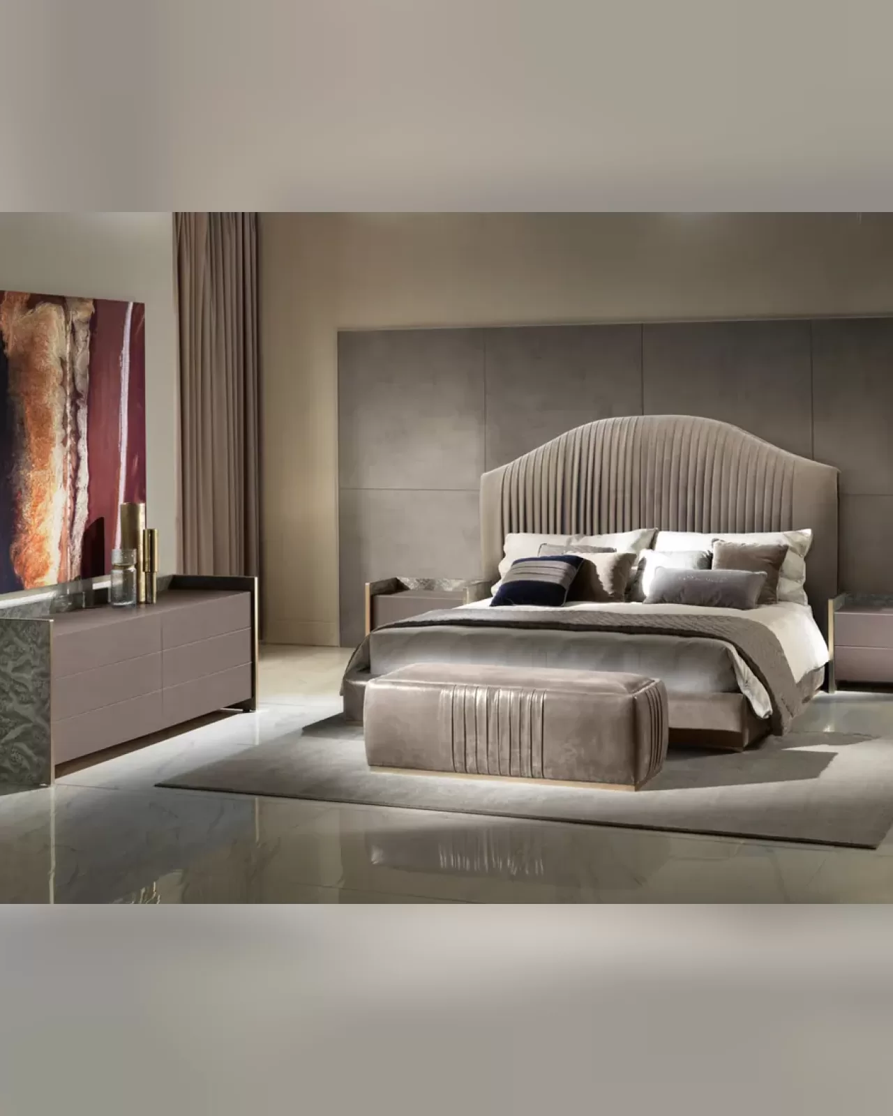 Cobalto Bed, Exence upholstered bed by Epoque
