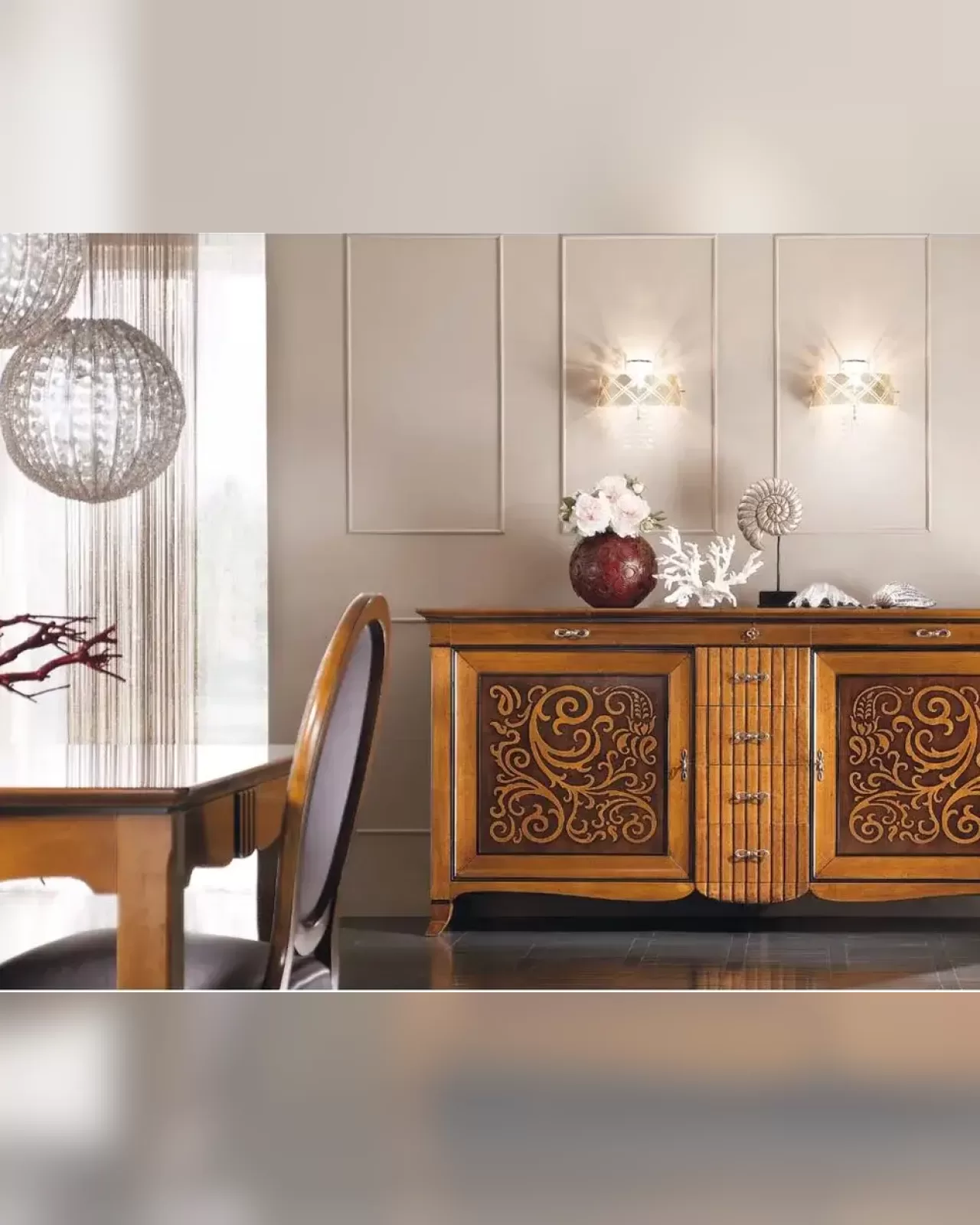 Credenza New Deco con pannelli naturali bicolore di Francesco Pasi, credenza made in Italy