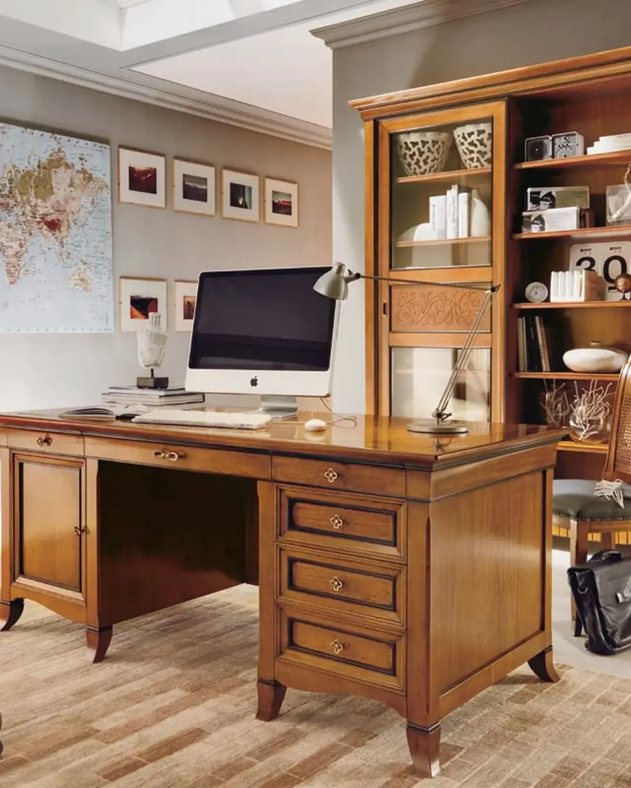 New Deco Desk, Leather Top, New Deco desk by Francesco Pasi
