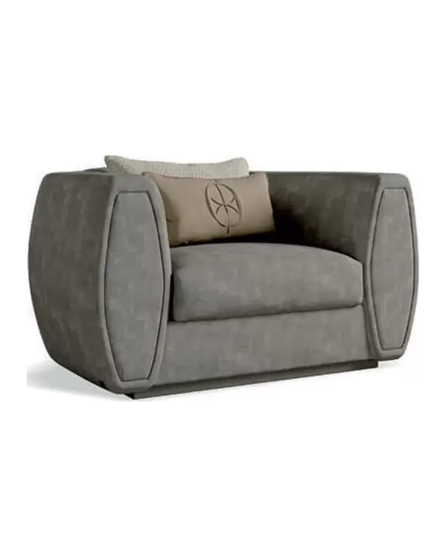 Ellipse Lounge Armchair, a modern lounge chair in fabric or leather