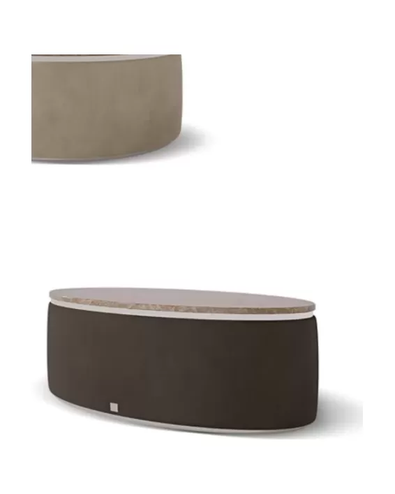 Icon Upholstered Oval Coffee Table by Francesco Pasi