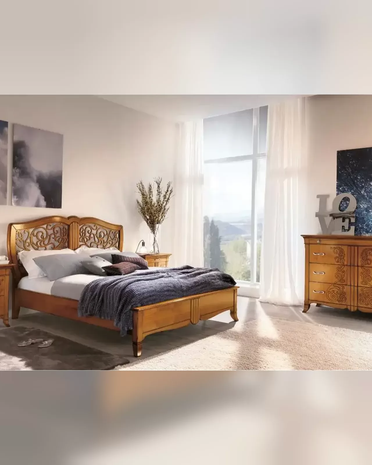 New Deco Nightstand, Natural Facade by Francesco Pasi, Italian nightstand for a modern bedroom
