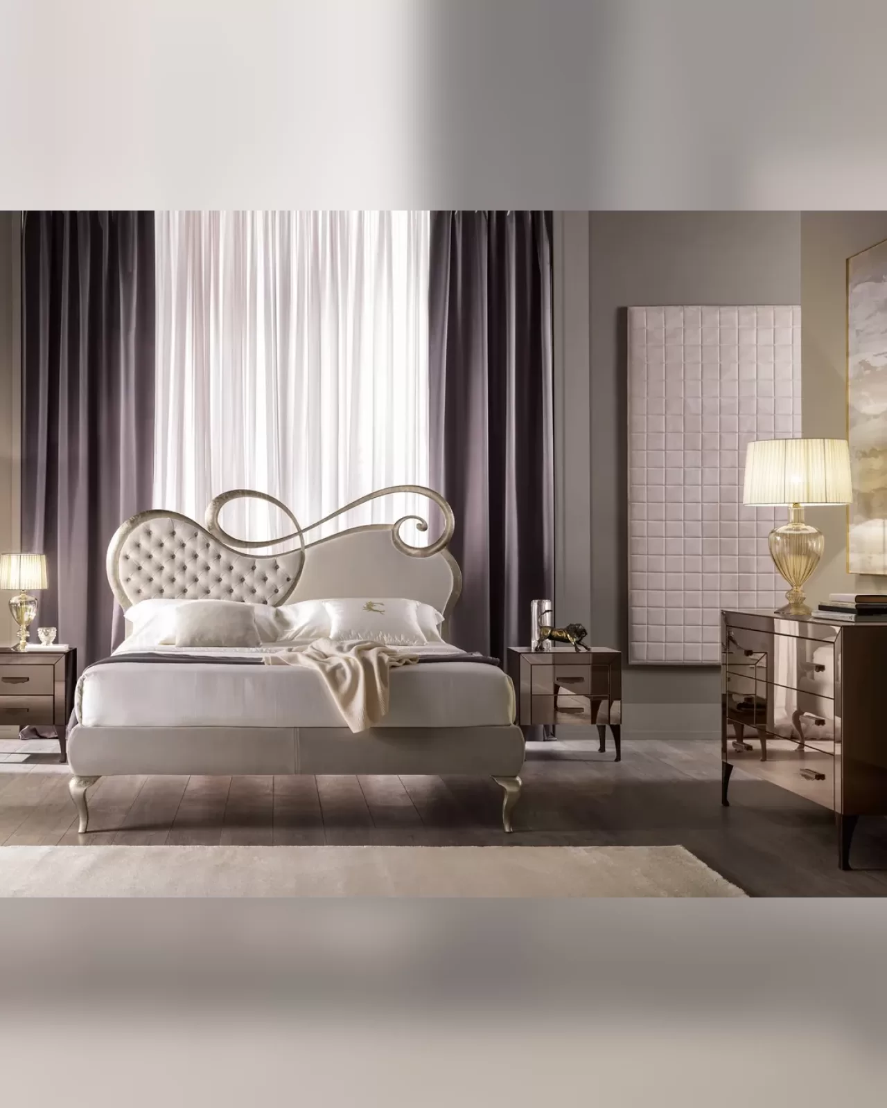 Chopin Bed, Cantori upholstered bed