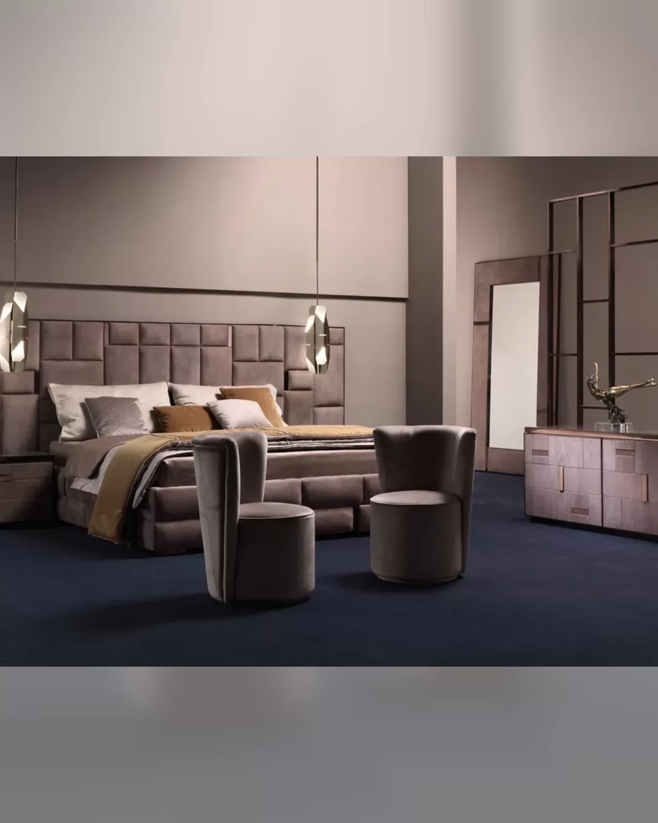 Cromo Bed by Epoque, modern Italian furniture made to order in Italy