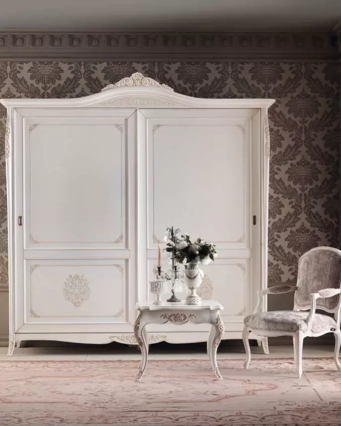 Gran Guardia Wardrobe, 2 Sliding Doors, in the finish of luxury bedside tables