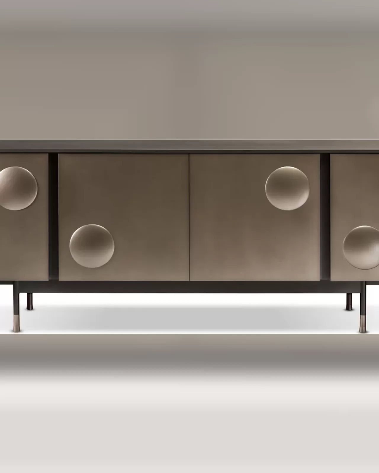 Melody Sideboard by Cantori, sideboard cabinet with metal-clad doors