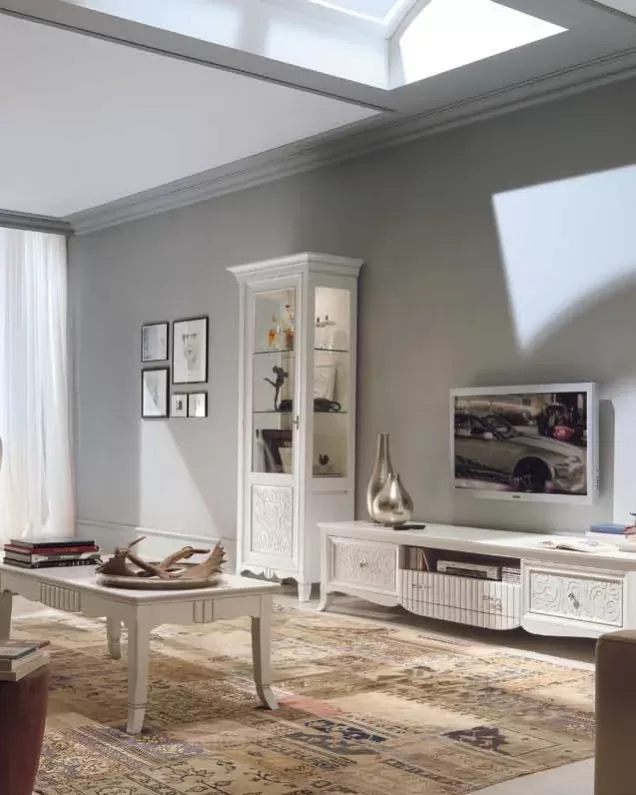 New Deco TV Base with Baskets and Drawer by Francesco Pasi, TV unit beside a sideboard