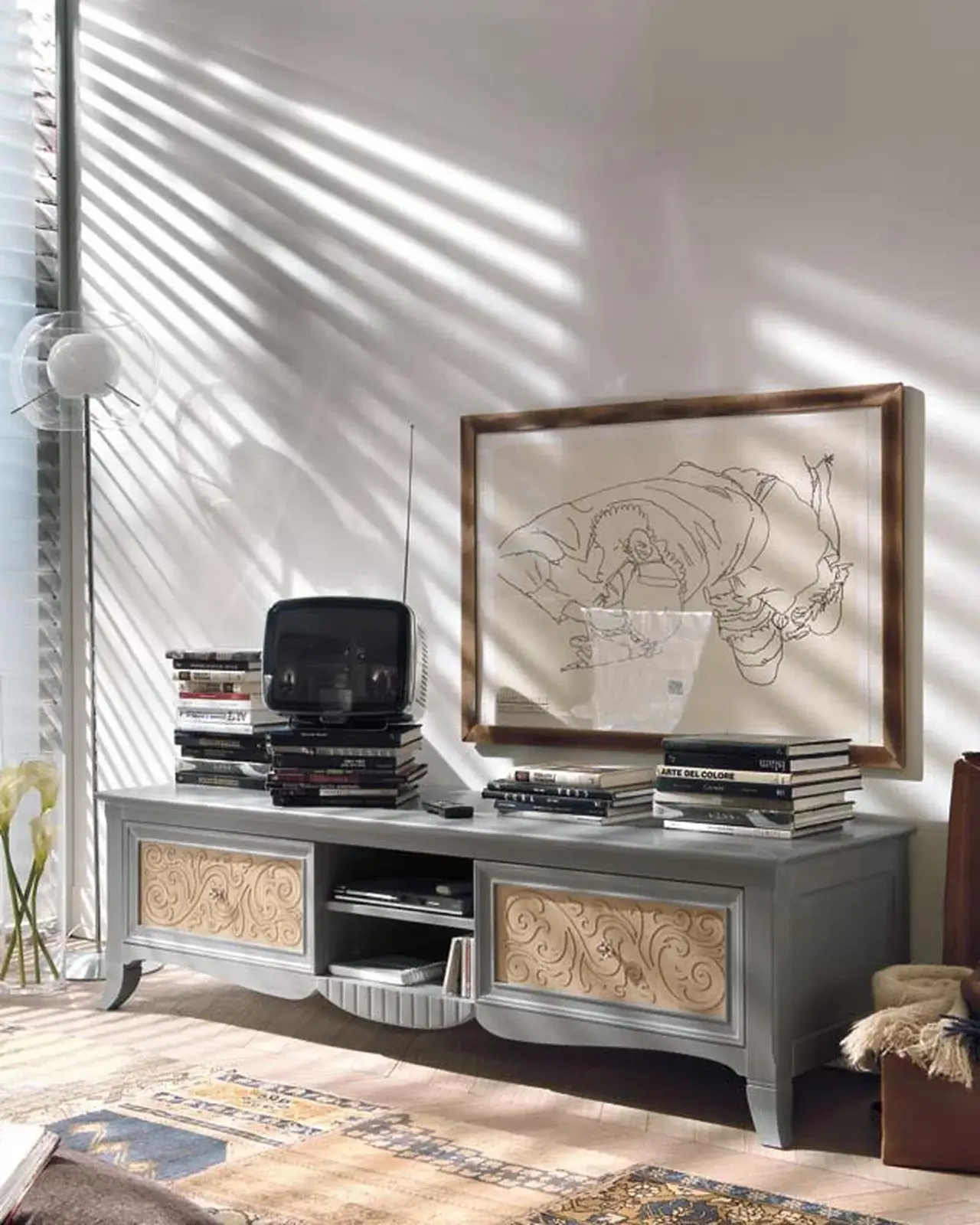 New Deco TV Base with Central Door by Francesco Pasi, Francesco Pasi furniture