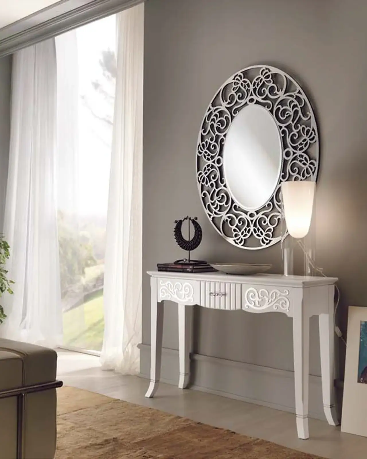 New Deco Console with Natural Panels by Francesco Pasi, to pair with a modern Italian sofa