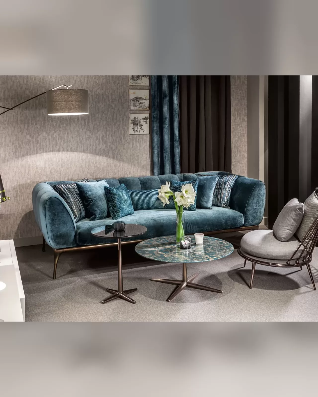 Iseo Sofa by Cantori, to pair with a modular sofa, made to order in Italy