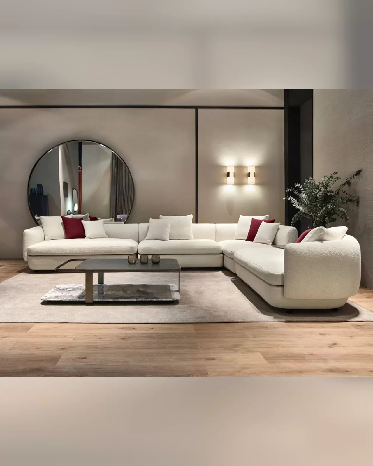 Divano componibile Gabrielle di Cantori, divano componibile configurato per moduli
