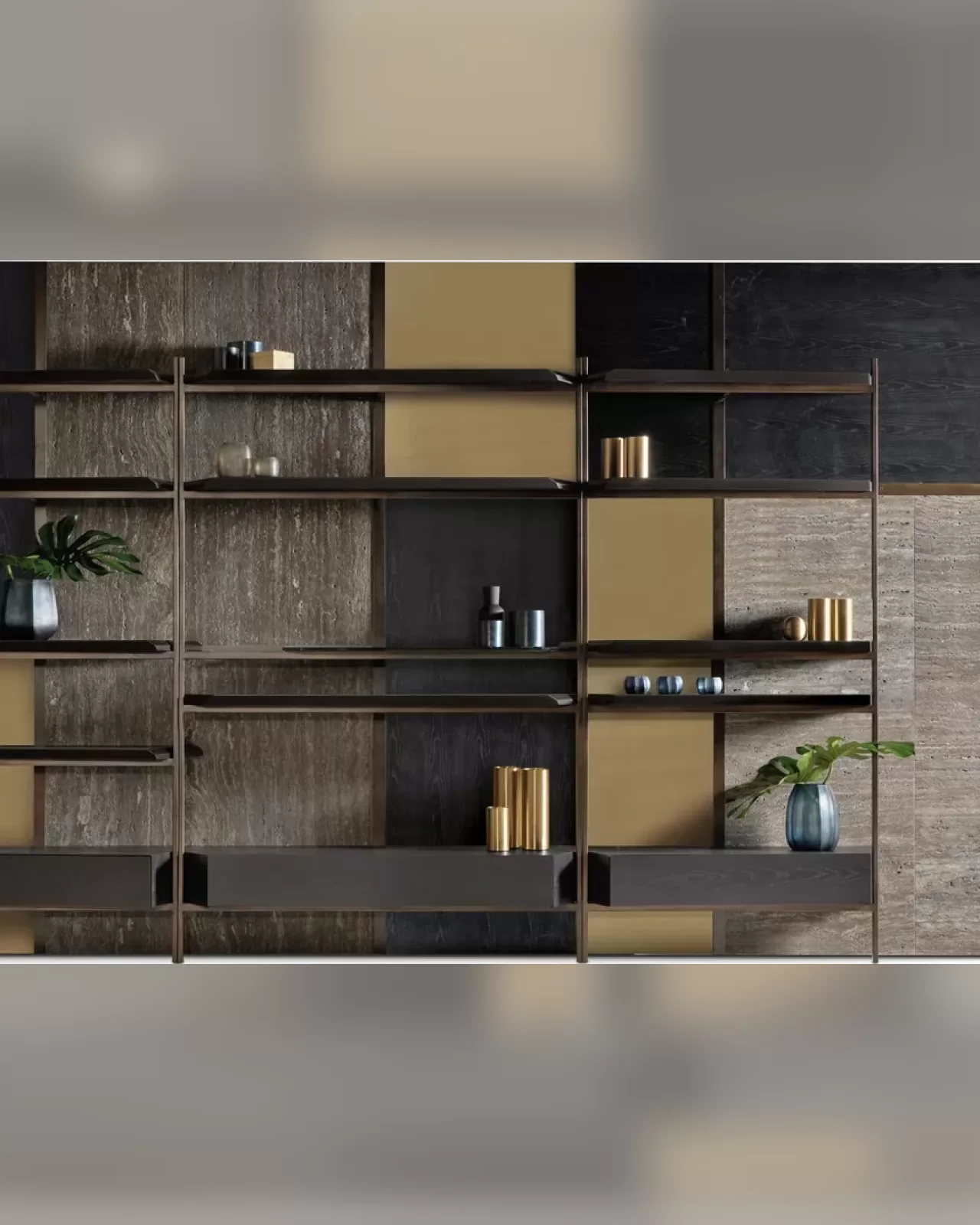 Macao Wall Unit Composition by Cantori, modern luxurious living room set
