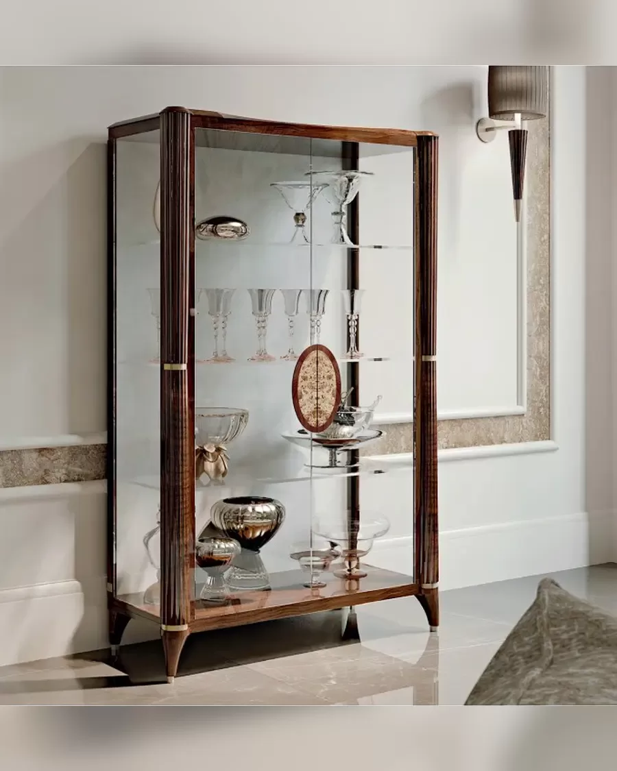 Ellipse Two-Door Glass Cabinet by Francesco Pasi, glass cabinet for an exclusive living room
