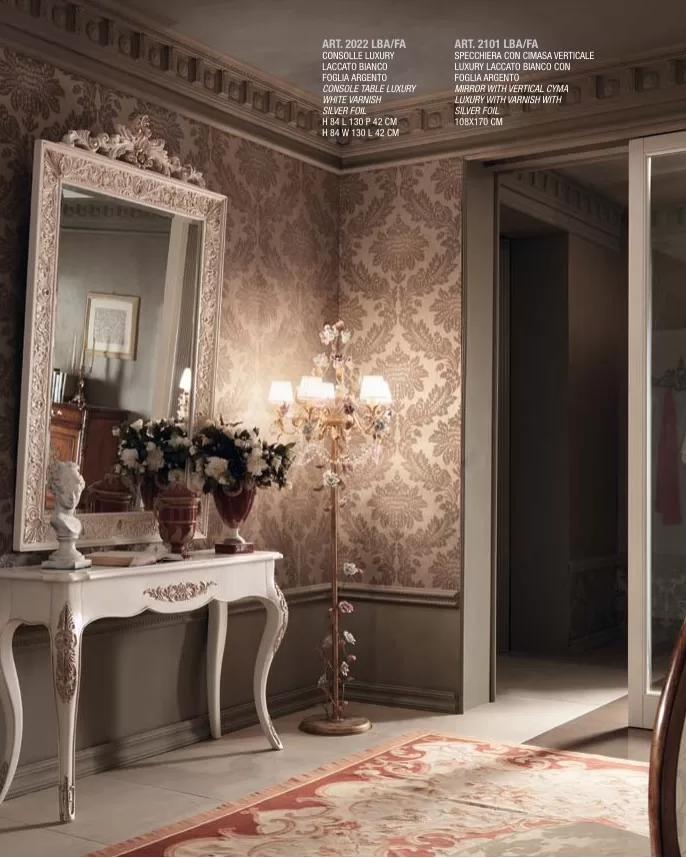 Gran Guardia Rectangular Hand-Carved Mirror with Vertical Crest, Italian mirror by Francesco Pasi