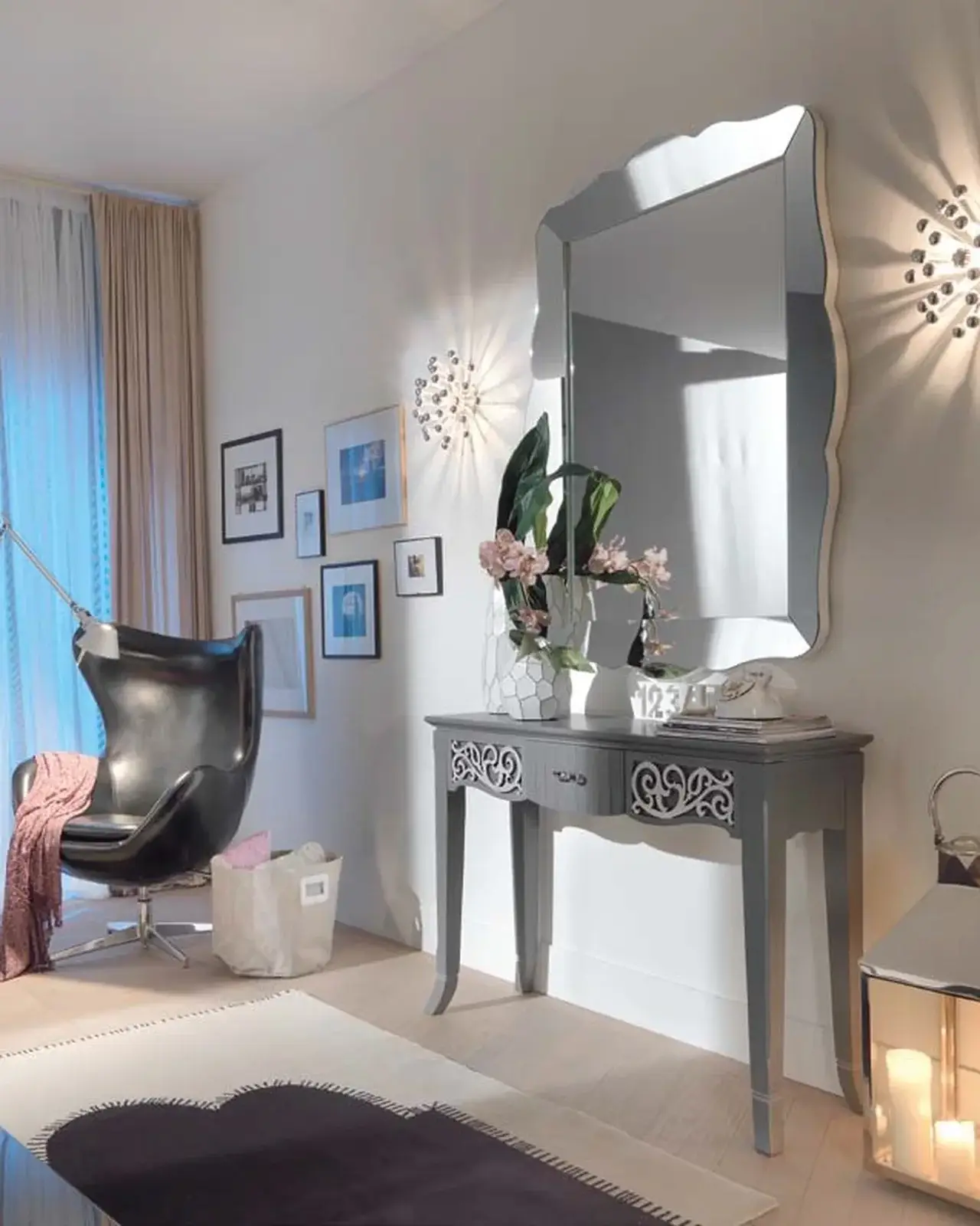 New Deco Fretwork Console by Francesco Pasi, Italian console table below a mirror