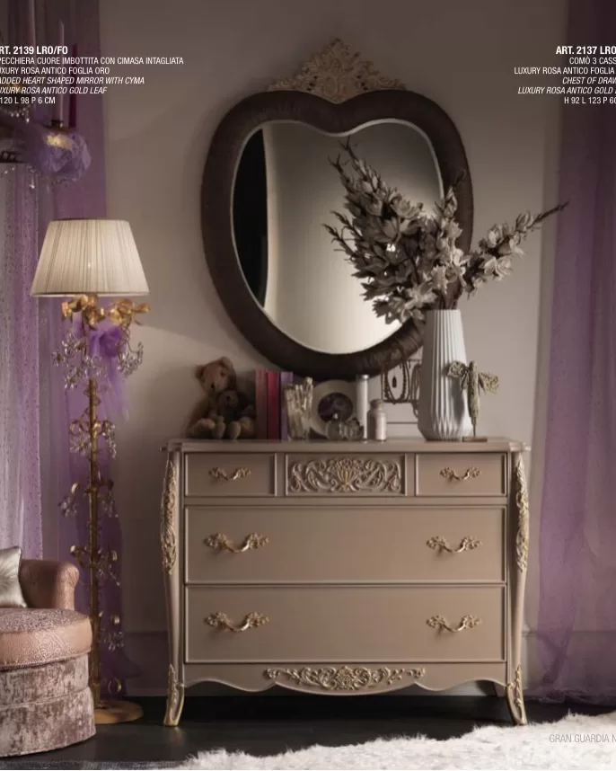 Gran Guardia Chest of Drawers, 3 Drawers by Francesco Pasi, Italian dresser below a bedroom mirror