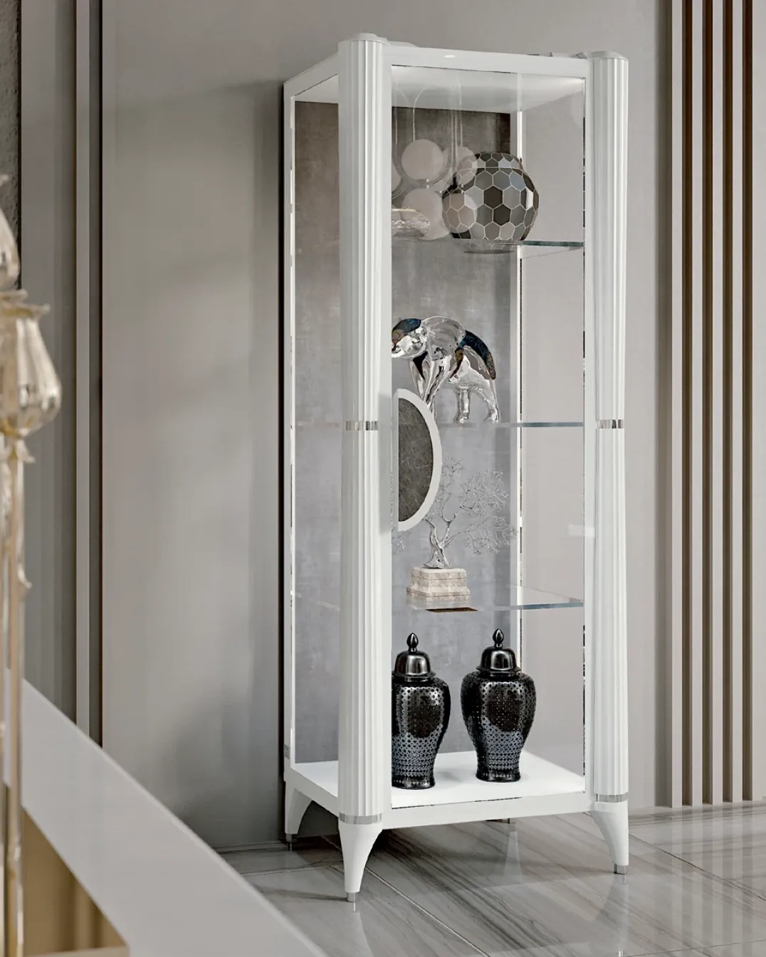 Ellipse One-Door Glass Cabinet, image 3 of 3, by Francesco Pasi