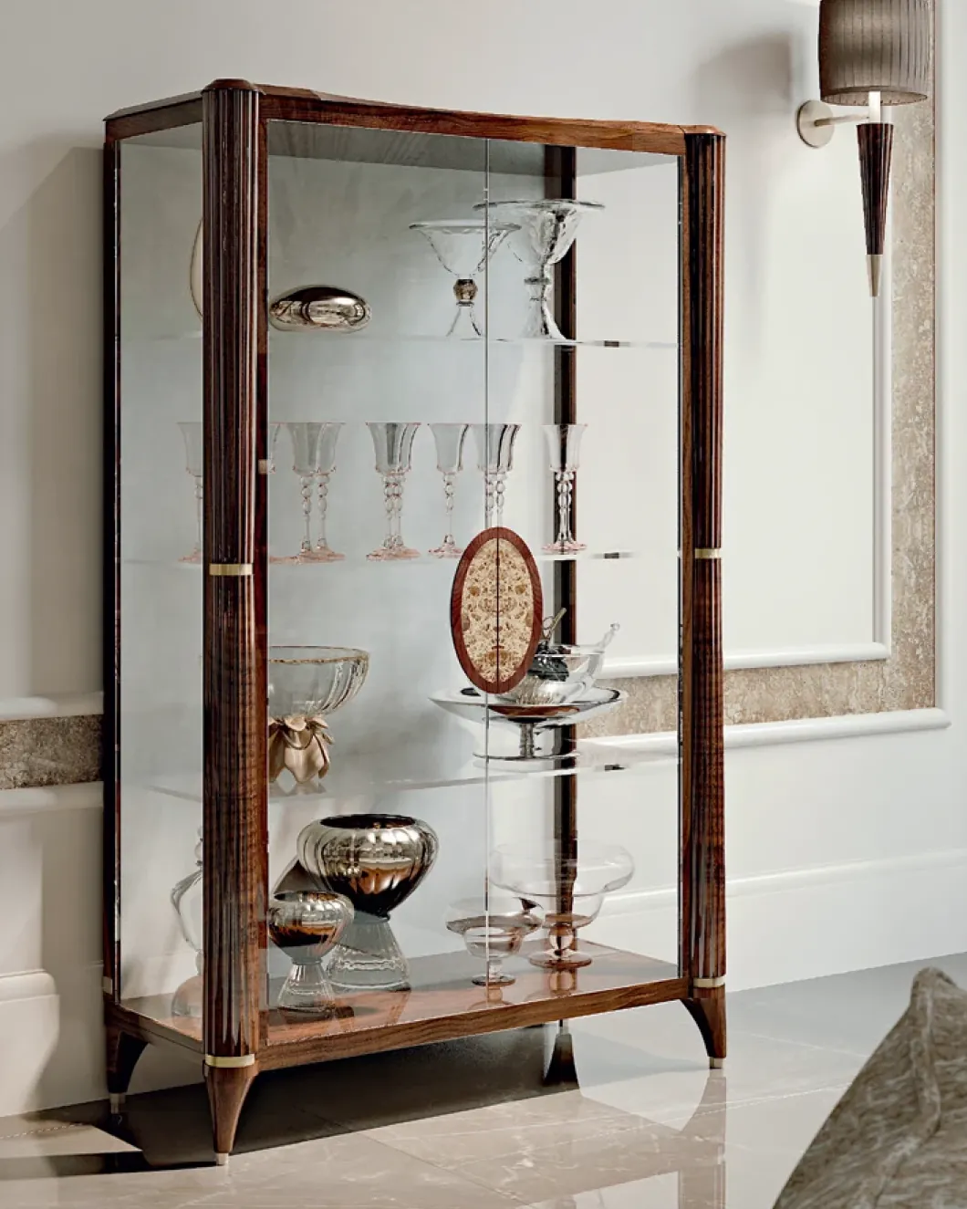 Ellipse Two-Door Glass Cabinet, Francesco Pasi Italian furniture for the dining room