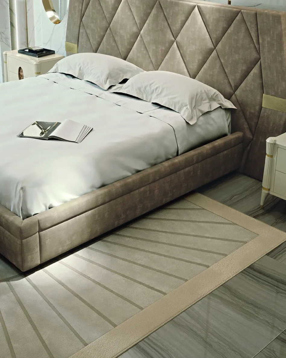 Ellipse Bed with Quilted Headboard, image 3 of 4, Italian furniture by Francesco Pasi