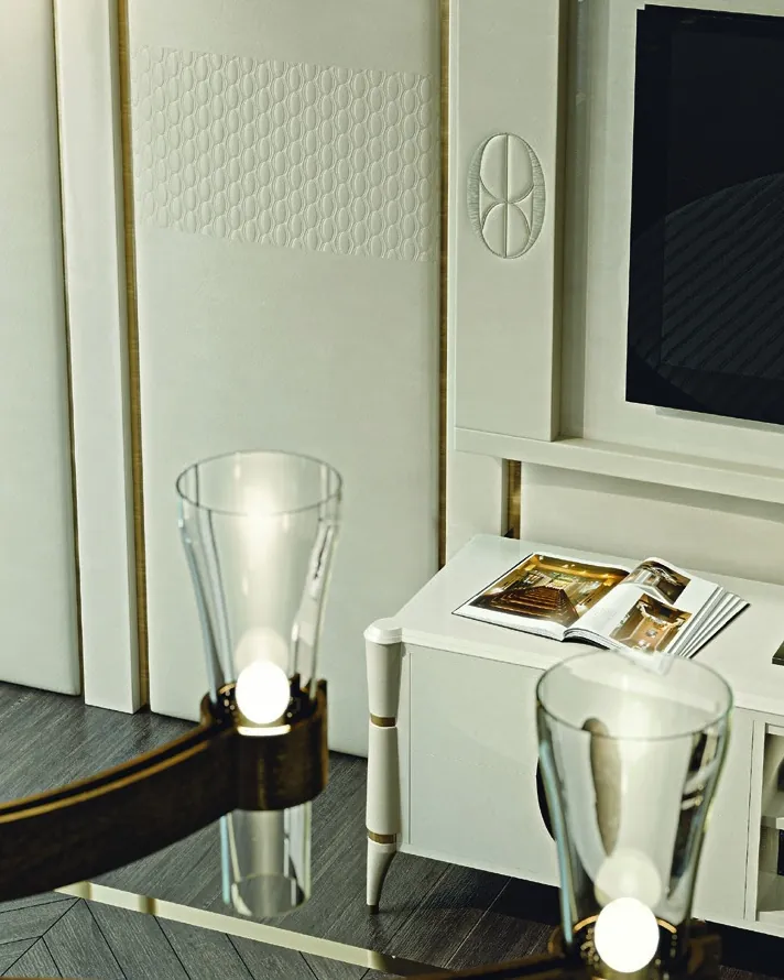 Ellipse Leather TV Wall Panel, image 2 of 2, Francesco Pasi Ellipse collection