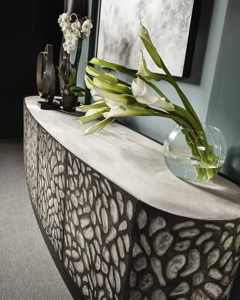 Rodin console by Cantori, luxury living room furniture, made to order in Italy