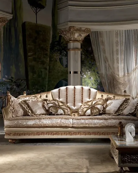 Royal living room by Cappelletti, Italian living room set, made to order in Italy