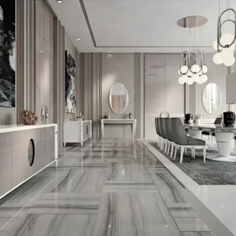 Modern Dining Room, Ellipse Sideboard with Marble Oval by Francesco Pasi
