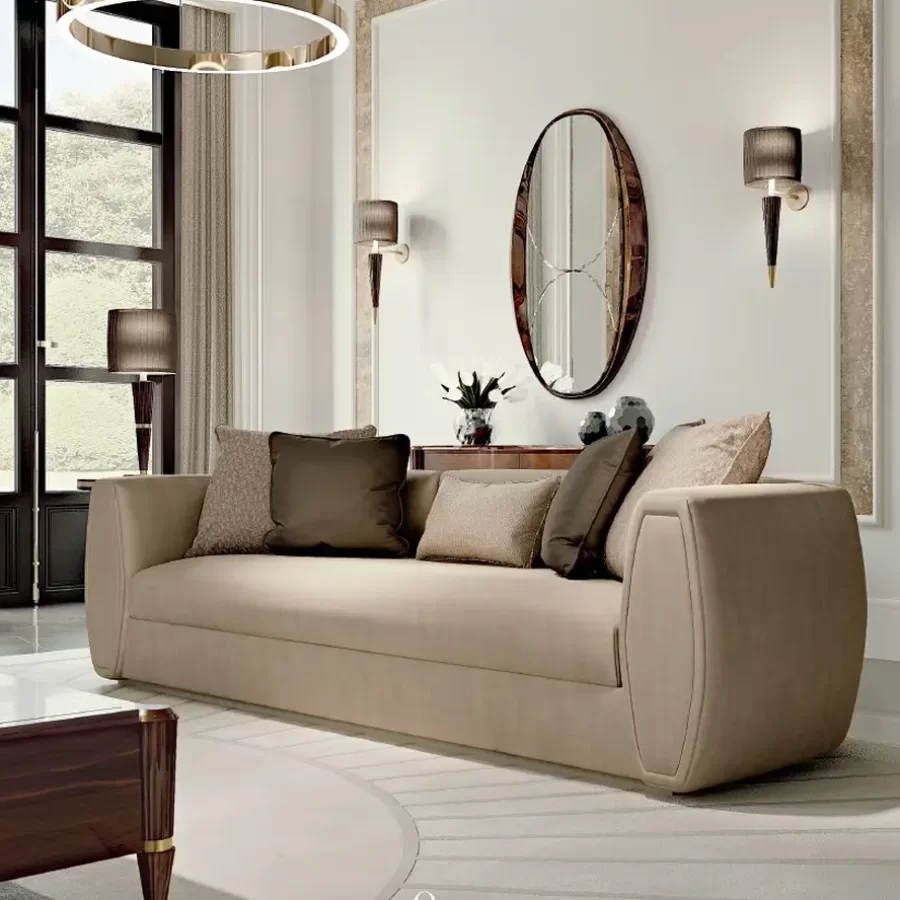 Ellipse Sofa with Rounded Arms by Francesco Pasi, Italian living room furniture, 210 to 285 cm wide