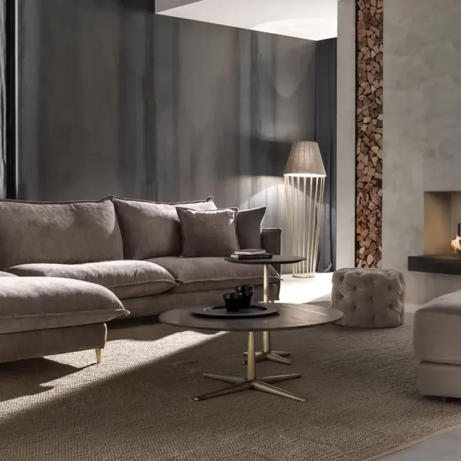 City Low Round Coffee Table by Cantori, living room furniture, made to order in Italy