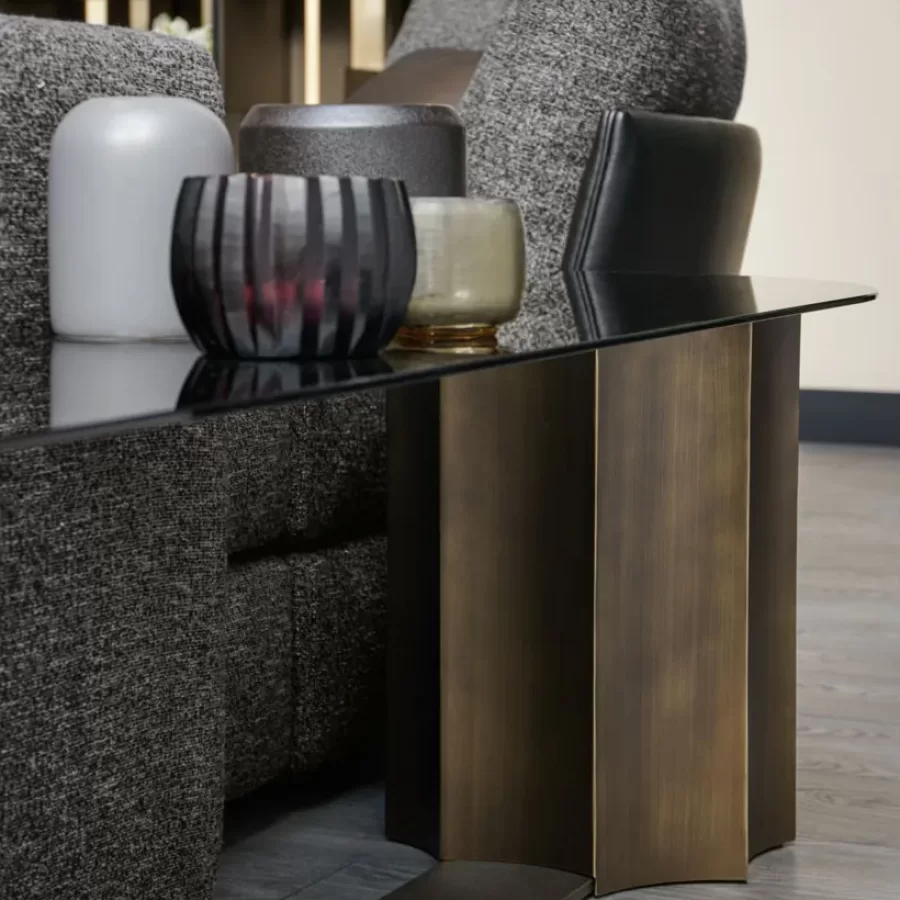 Florio Curved Coffee Table by Cantori, luxury living room furniture, 170 cm wide