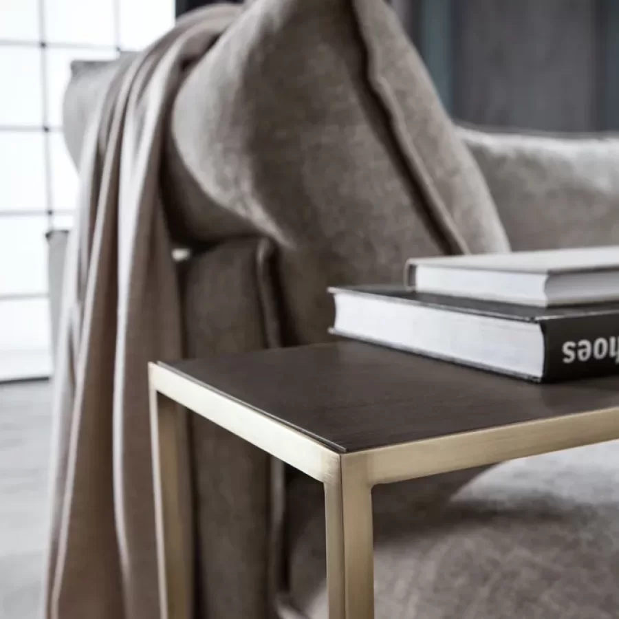 Narciso Sofa Side Table C by Cantori, sofa side table, made to order in Italy
