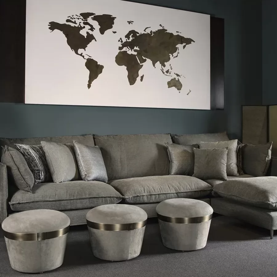 Portofino Pouf by Cantori, Italian living room furniture, made to order in Italy