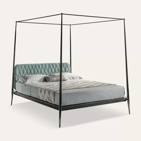 Urbino Upholstered Headboard Canopy Bed