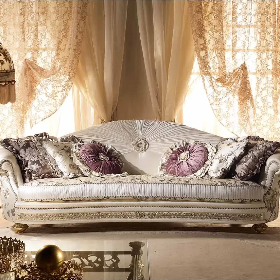 Aida Three-Seater Sofa AD073, Cappelletti Aida collection, classic Italian sofa in a classic living room setting, photo 1 of 3