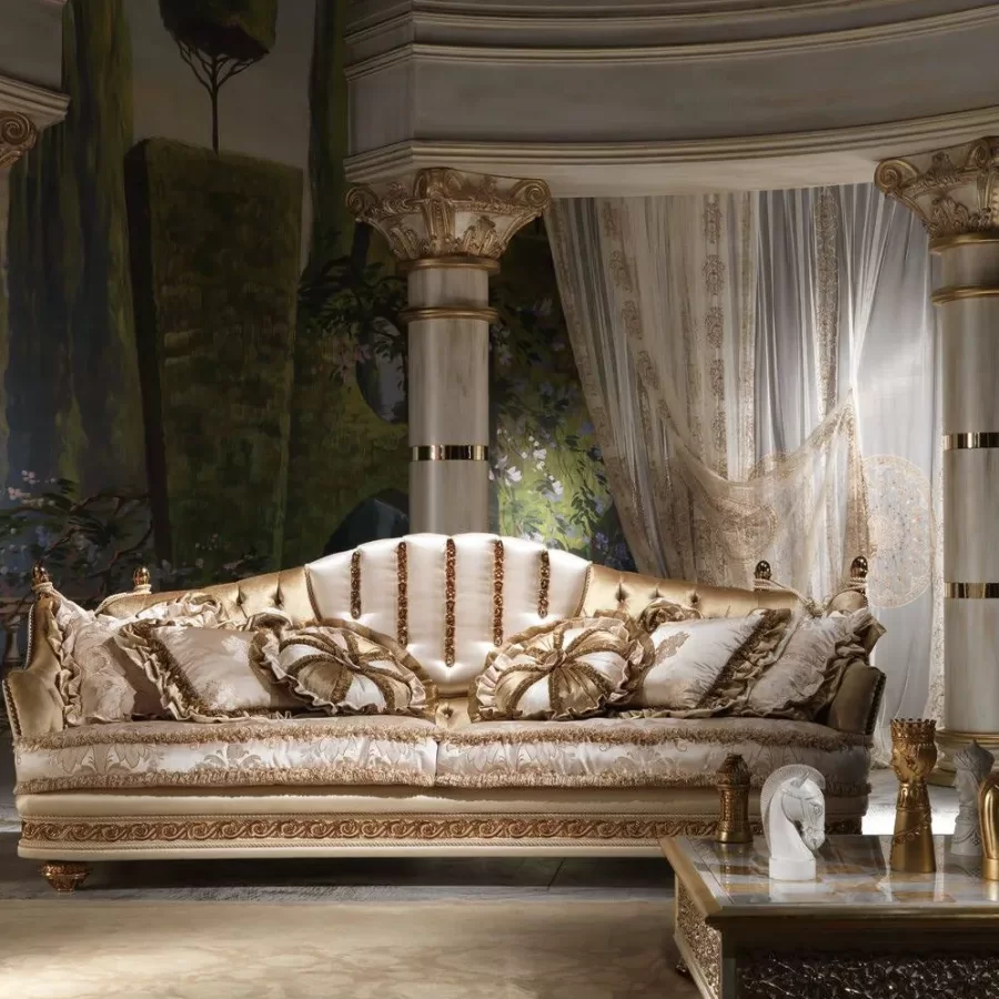 Classic Sofas for a classic villa, Royal Three-Seater Sofa RY073 by Cappelletti