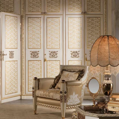 Royal Wall Wardrobe with Lace Decoration