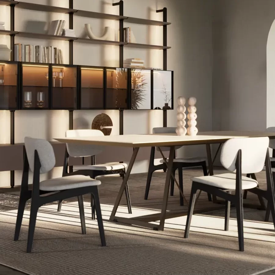 Radar Dining Table by Dall'Agnese, dining table and chairs, 160 to 240 cm wide