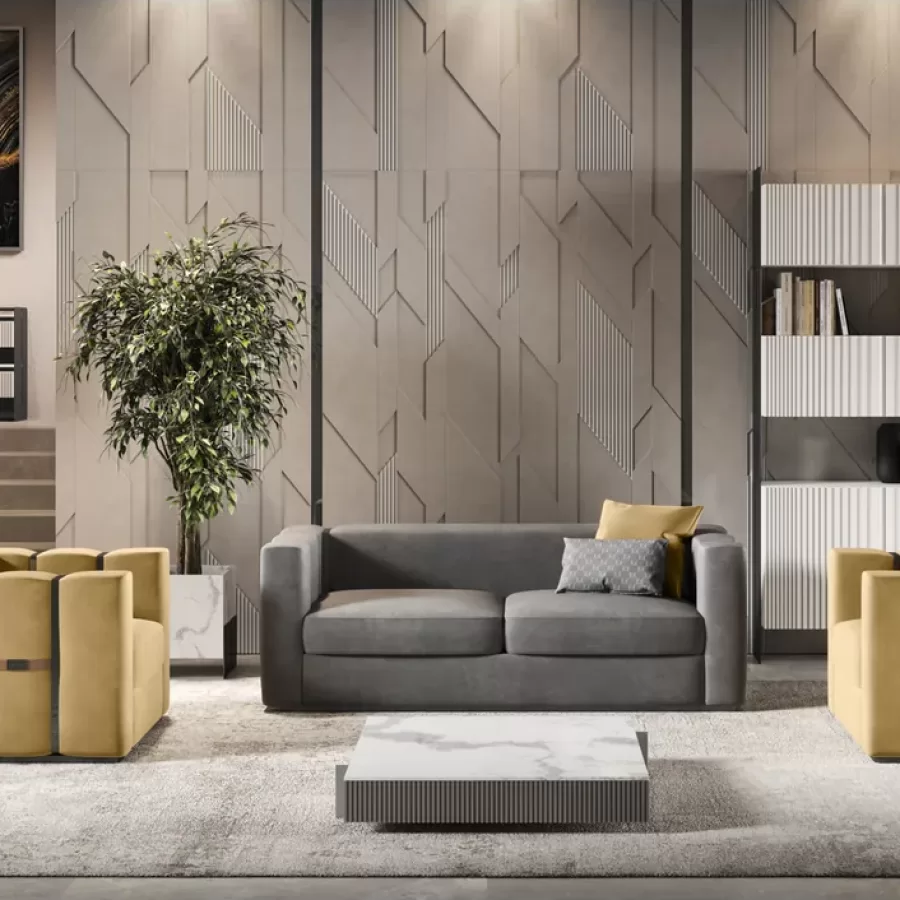 Mizar Sofa by Epoque, Italian furniture company for the living room, in leather