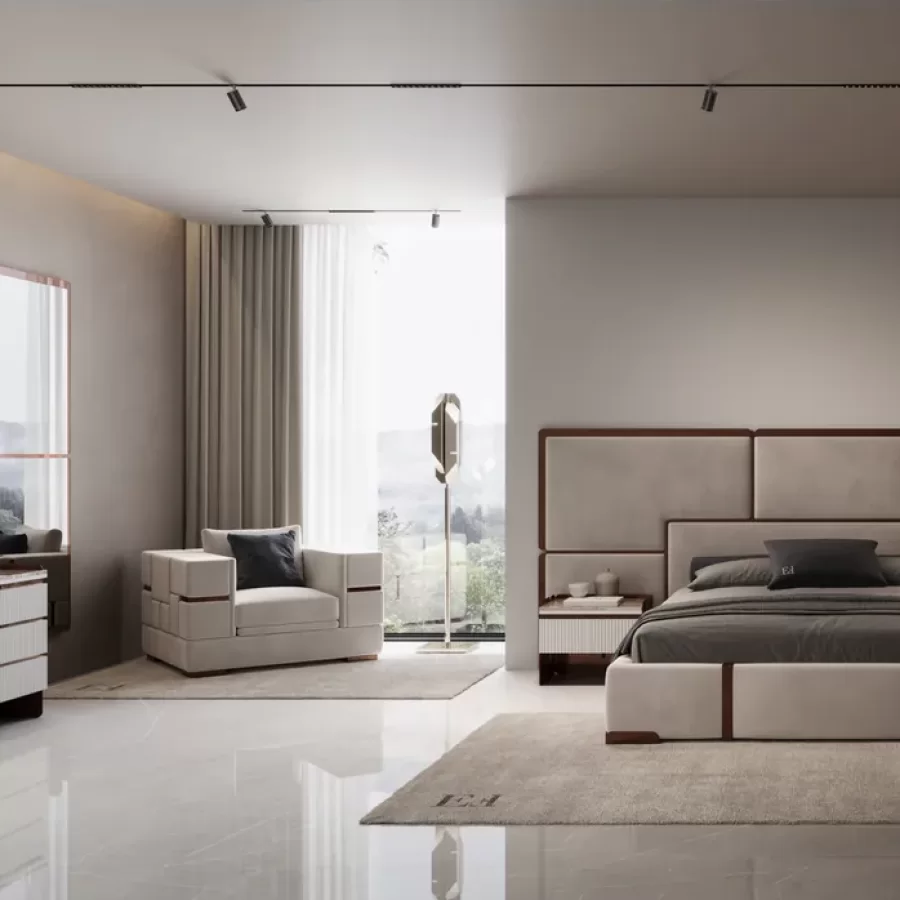 Morganite Pouf by Epoque, for luxury bedroom furniture sets