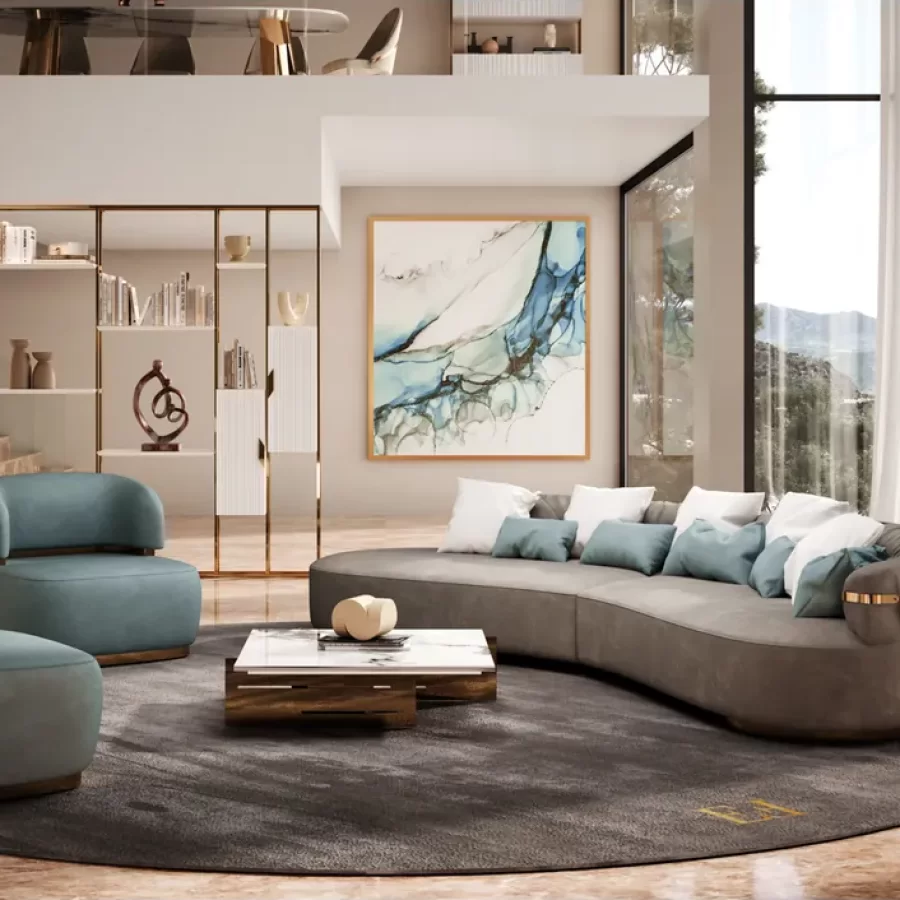 Zamia Sofa by Epoque, Italian furniture company for the living room, curved sofa