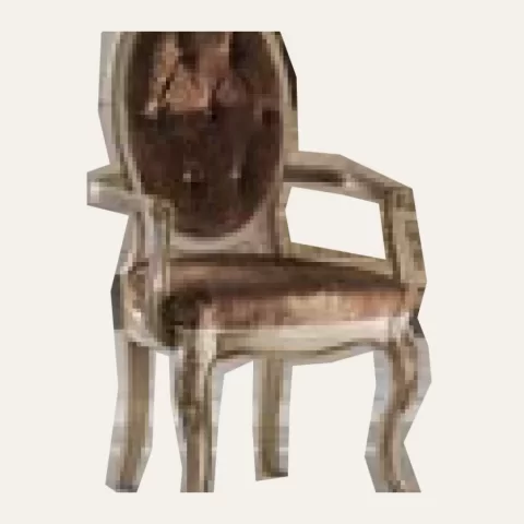 Gran Guardia Tufted Carved Armchair, Fabric