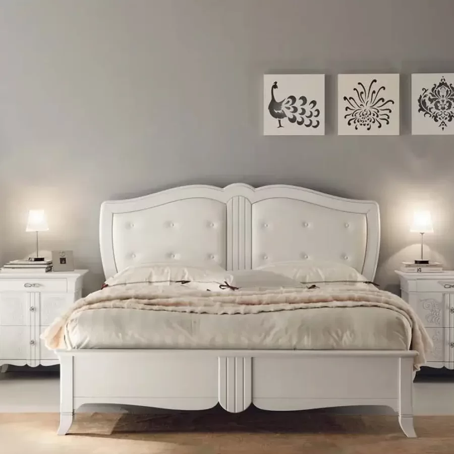New Deco Bed with Buttoned Leather Headboard by Francesco Pasi, luxury bedroom furniture