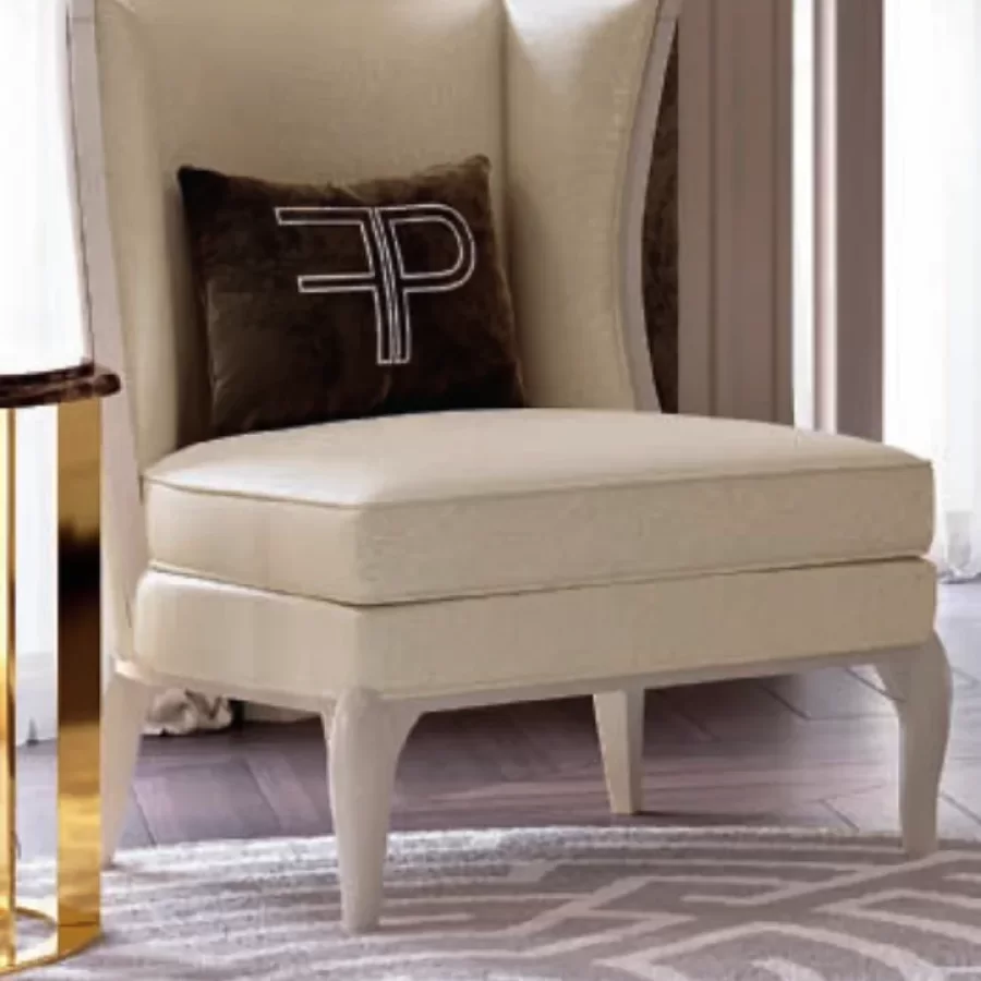 Ocean Armchair, Smooth legs by Francesco Pasi, luxury bedroom furniture