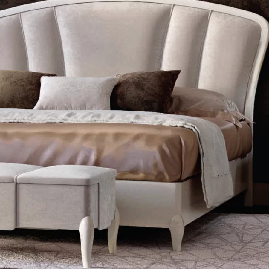 Ocean Arched Bed, Wood Frame, Smooth legs by Francesco Pasi, luxury bedroom furniture