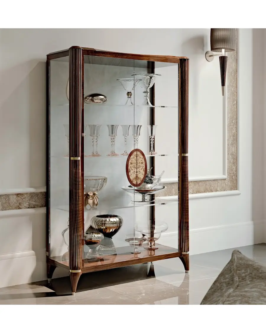 Ellipse Two-Door Glass Cabinet by Francesco Pasi, luxury living room furniture, display cabinet