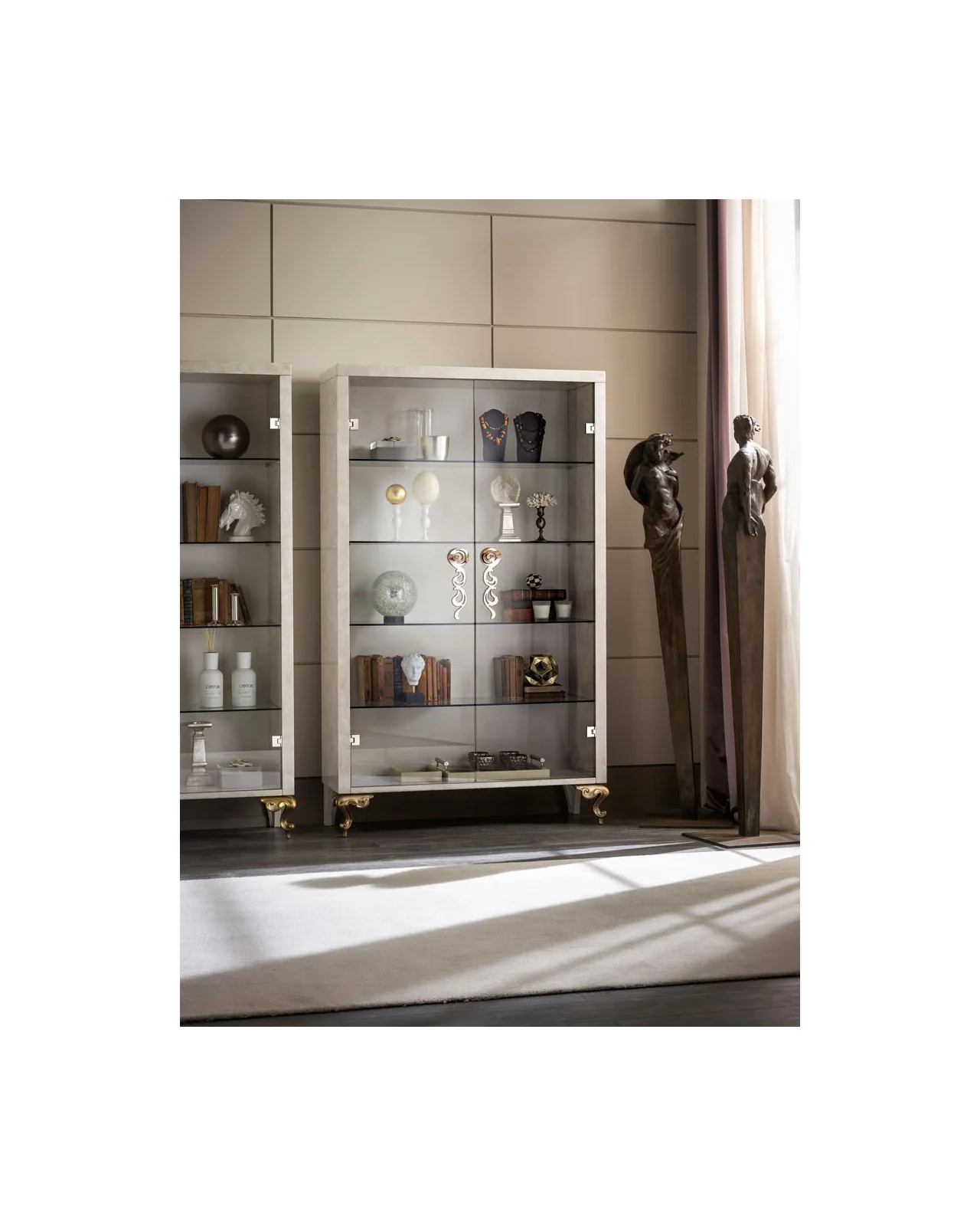 George glass cupboard by Cantori, in an interior setting, photo 2 of 3