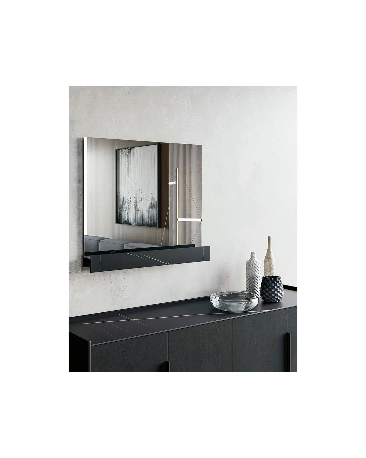 Line mirror by Dall'Agnese, in an interior setting, photo 3 of 3, Nobili Design catalog