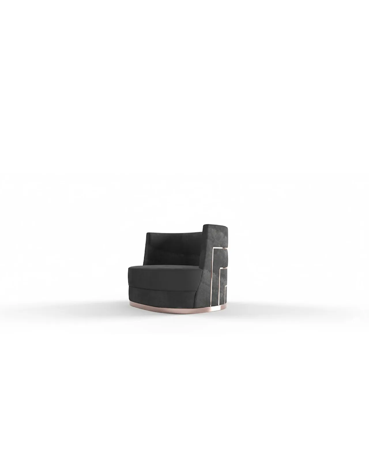 Biotite Armchair by Epoque, Exence collection, armchair in fabric or leather, studio view, photo 1 of 3