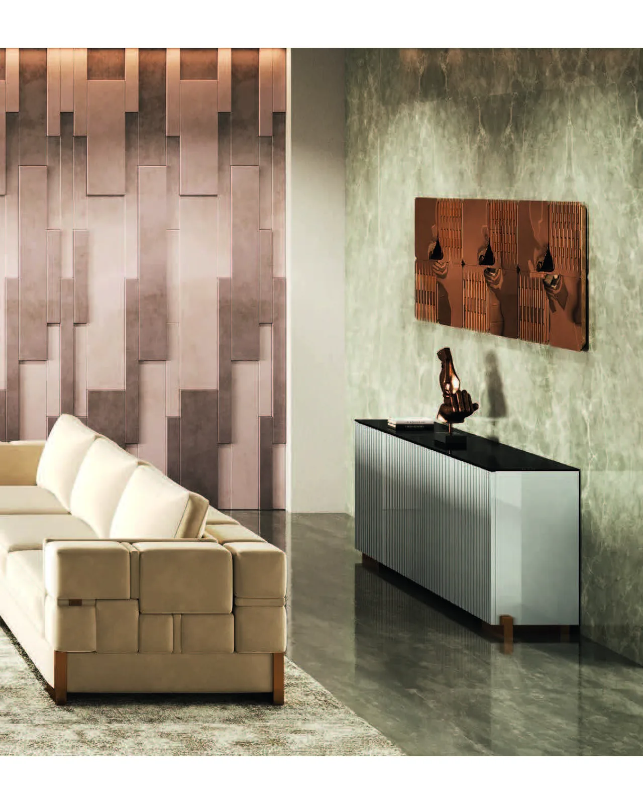 Condrite Sideboard by Epoque, Exence Expanse collection, Italian sideboard in a modern living room, photo 1 of 2